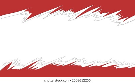 Torn paper abstract wallpaper with red and white patterns on a white background. Suitable for book covers, posters, banners