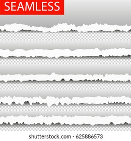Torn paper adges seamless set vector for design 