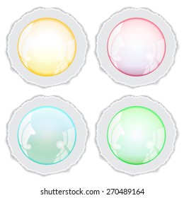 torn paper background with ball-stock vector