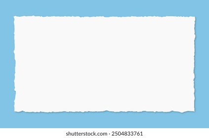 Torn paper background. Blank white sheet of paper with jagged edges vector illustration.