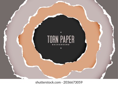zerrissener Papierhintergrund im runden Stil