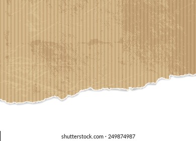 Torn paper background - corrugated cardboard texture with ripped edges