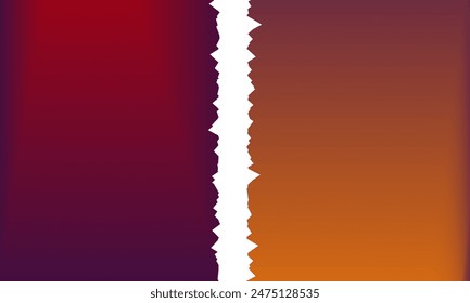 torn paper background. Horizontal torn paper with two separate gradient color backgrounds. Vector illustration of torn gradation paper with background isolated
