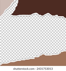 Torn Paper Background Mockup in Earth Tone Handmade Craft. Vector illustration. Eps file 695.