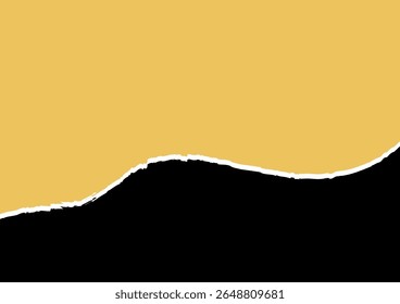 Torn Paper Background. Torn Old Paper Background Vector. Open frame strip with broken border piece. Blank turn note or tag for advertising illustration.