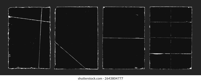 Torn paper backgrounds, textures. Old papers with rough edges. Frames, covers. Damaged effect paper. Fold paper sheet. Texture overlay. 