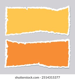 Torn paper banner set in multiple colour