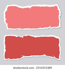 Torn paper banner set in multiple colour