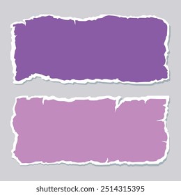 Torn paper banner set in multiple colour