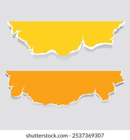 Torn paper banner vector set