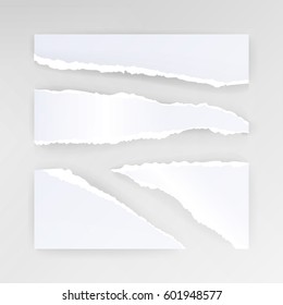 Torn Paper Blank Vector. Set Of Different Shapes Blank Paper Scraps