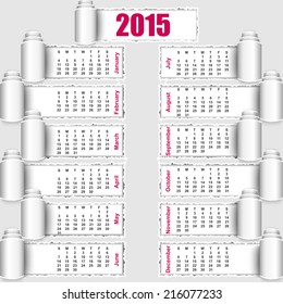 Torn paper calendar 2015 design