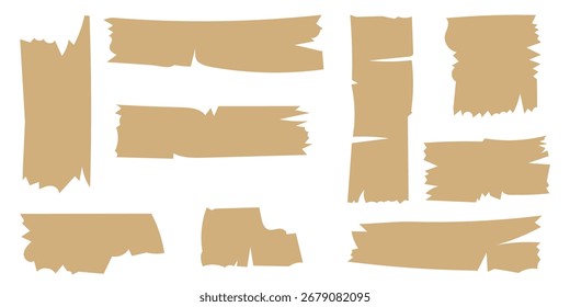 Vektor-Set aus zerrissenem Papierkarton. Ideal für Scrapbook-Design, Seite Blatt Notizen Sammlung.