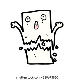 torn paper cartoon character