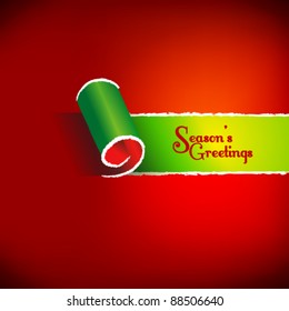 torn paper christmas card vector design