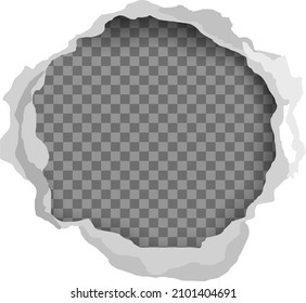torn paper circle frame on transparent background