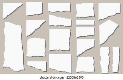 Torn paper collection vector templates