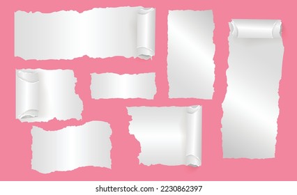 Torn paper collection vector templates