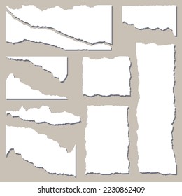 Torn paper collection vector templates