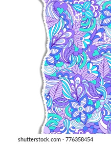 Torn paper with colorful abstract pattern.Vector illustration.