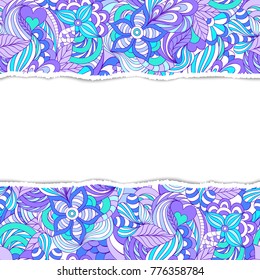 Torn paper with colorful abstract pattern.Vector illustration.