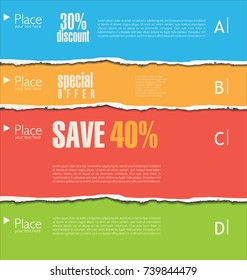 Torn paper colorful background vector illustration 