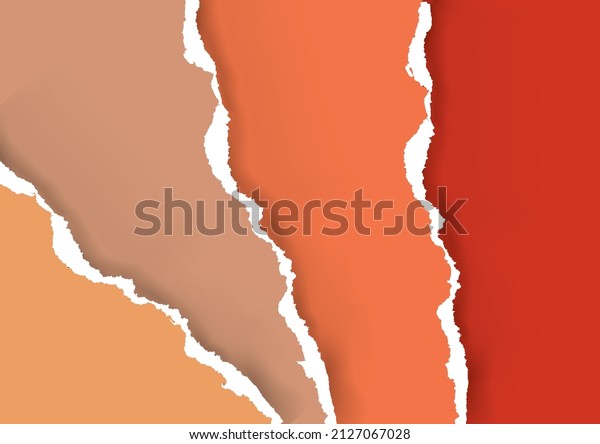 Torn paper colorful stripes, warm colors.\
\
Illustration of Ripped paper stripes background, torn paper edge.\
Vector available.