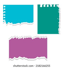 Torn paper easthetic green, blue, and purple vector