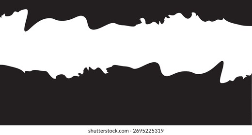 Fundo da borda do papel rasgado - tira de papel rasgada em preto-e-branco isolada para efeitos de design e textura