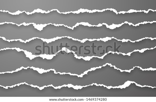 Torn paper edge. Ripped squared paper
strips. Vector
illustration.
