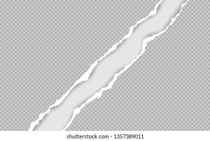 Torn paper edge. Torn paper stripes. Ripped squared horizontal paper strips. Vector illustration.
