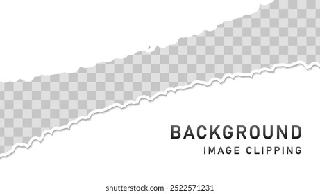 Borde de papel rasgado con Vector de fondo transparente
