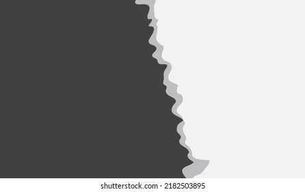 Torn-Papier-Rand, Vektorgrafik. Reißende, gerippte Foto-, Blatt- oder Seitenstruktur. Kollektion von 2 Bildern