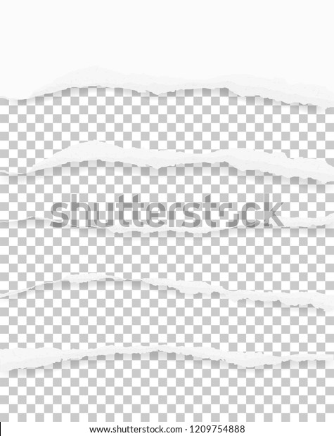 Torn paper edges for background with area
for copy space. Ripped paper texture on transparent background.
Vector illustration.