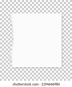 Torn paper edges for background. Ripped paper texture on transparent background. Vector illustration.