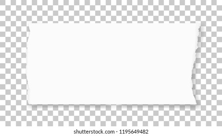 Torn paper edges for background. Ripped paper texture on transparent background. Vector illustration.
