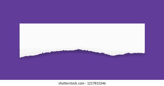 Torn paper edges for background. Ripped paper texture background with area for copy space. Vector illustration.