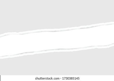 Torn paper edges for background. Ripped paper texture on transparent background. Vector illustration.