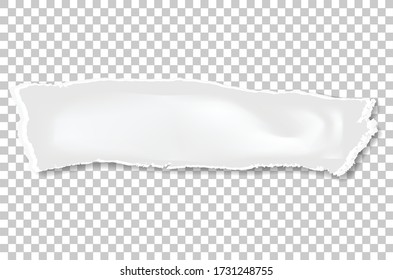 Torn paper edges for background. Ripped paper texture on transparent background. Vector illustration.