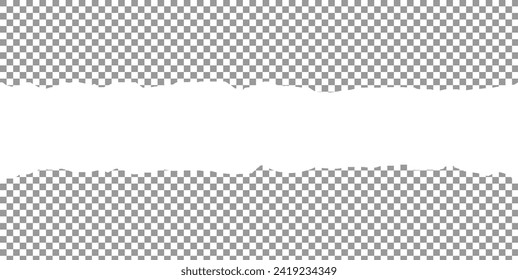 Torn paper edges for background. Ripped paper texture on transparent background. isolated on white background with clipping path. Vector illustration. EPS file 182.