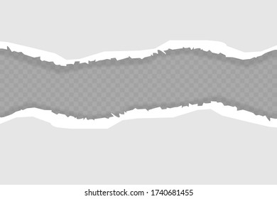 torn paper edges, Background seamless horizontally texture, vector isolated in space for advertising, banner of web page, border and header, print concept of illustration