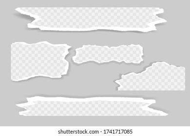 gerissene Papierränder, Horizontal nahtlose Hintergrund, im Raum isolierter Vektor für Werbung, Banner für Webseiten, Rahmen und Header, Konzept für Illustrationen