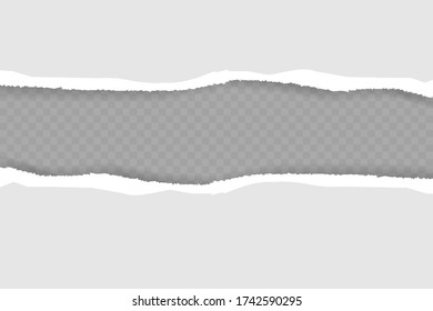 torn paper edges, Background seamless horizontally texture, vector isolated in space for advertising, banner of web page, border and header, print concept of illustration