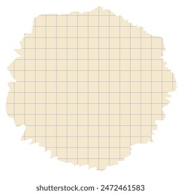 Torn paper edges checkered background circle shape
