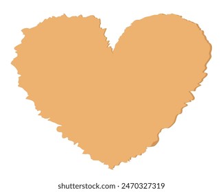 Torn paper edges heart shape