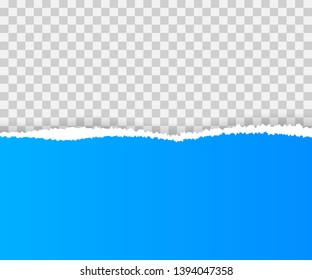 Torn paper edges, horizontally. Vector illustration.