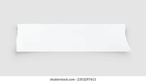 Torn paper edges. Ripped paper texture. Paper tag. White paper sheet for background with clipping path. Vector illustration.