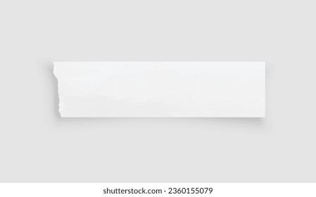 Torn paper edges. Ripped paper texture. Paper tag. White paper sheet for background with clipping path. Vector illustration.