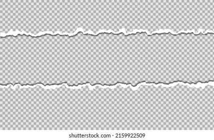 Torn paper edges, seamless horizontally, vector