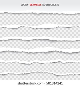 torn paper edges, seamless horizontally, vector - Shutterstock ID 581814241